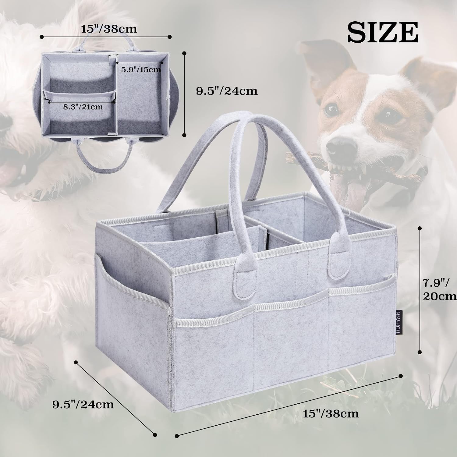 Pet Grooming Tote for Grooming Supplies - Sliver Grey