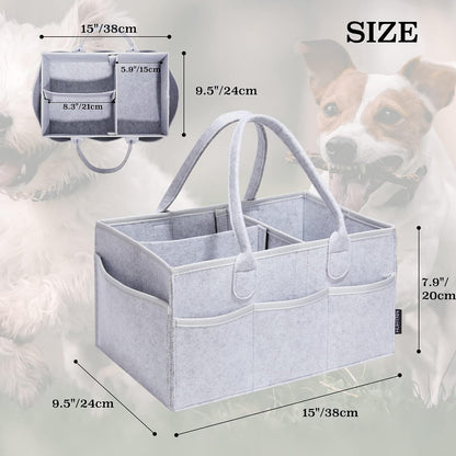 Pet Grooming Tote for Grooming Supplies - Sliver Grey