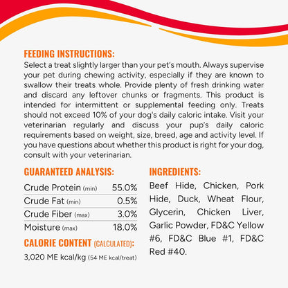 Kabobs Long-Lasting Dog Treat Made with Real Protein, 48 Oz | Premium Chicken, Pork and Beef Hide Chew, Supports Dental Health and Mental Stimulation, for Adult Dogs