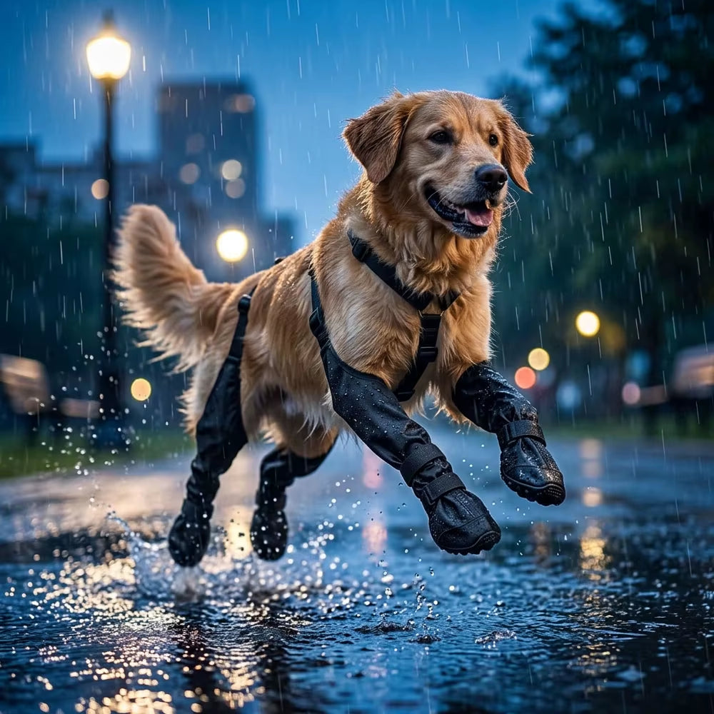Waterproof Dog Boots Outdoor Shoe Accessory for Corgi Poodle Bulldog Frenchie - Galosh Dog Booties for Pet Safety and Comfort