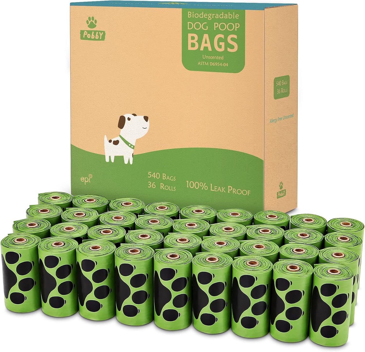 Dog Poop Bags Rolls 540 Count, Unscented Refill Rolls, 9" X 13" Doggie Poop Bags, Dog Waste Bags by