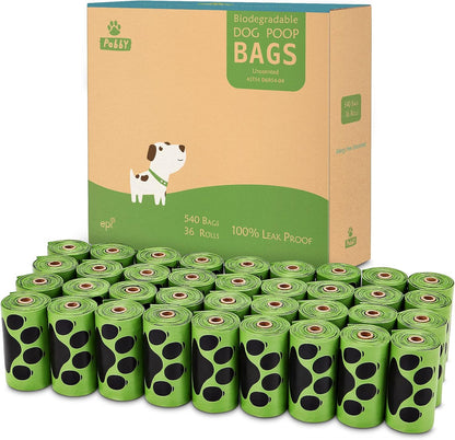 Dog Poop Bags Rolls 540 Count, Unscented Refill Rolls, 9" X 13" Doggie Poop Bags, Dog Waste Bags by
