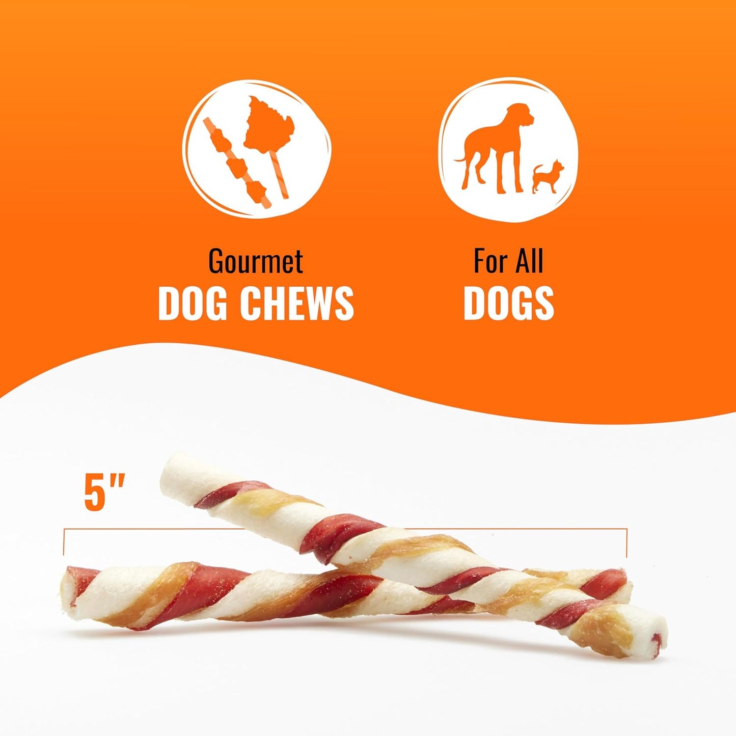 Twists Long-Lasting Dog Treat Made with Real Protein, 35 Count | Premium Chicken, Pork and Beef Hide Chew, Supports Dental Health and Mental Stimulation, for Adult Dogs