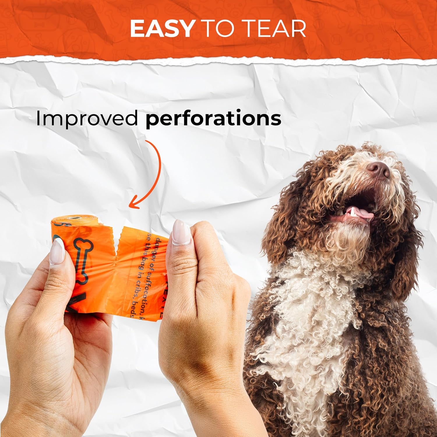 Dog Poop Bags Rolls, Leak-Proof & Unscented
