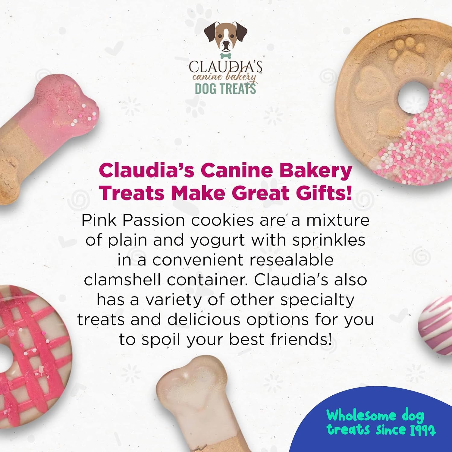 Pink Passion Assortment of Gourmet Dog Cookies, 7Oz