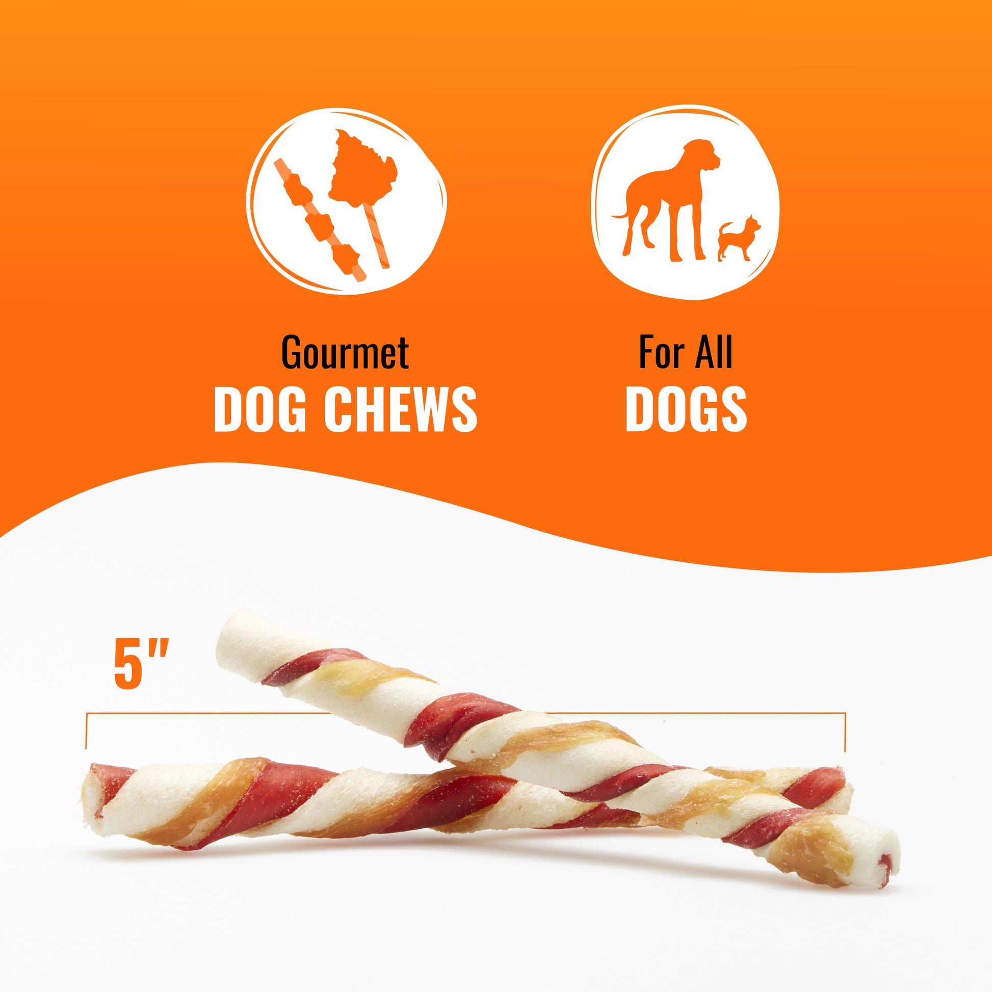 Triple Flavor Twists, Rawhide Chews for All Dogs, 12 Count