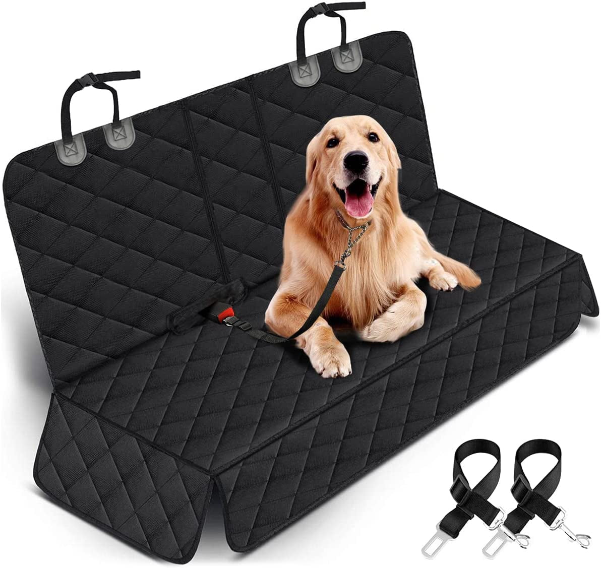 Corgi Car Seat Cover, Back Seat Cover Car Seat Protector | Waterproof Rear Seat Cover Durable Car Seat Cover, Fits Middle Armrest for Most Cars Suvs Trucks (53” Width)- Black