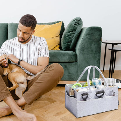 Pet Grooming Tote for Grooming Supplies - Sliver Grey