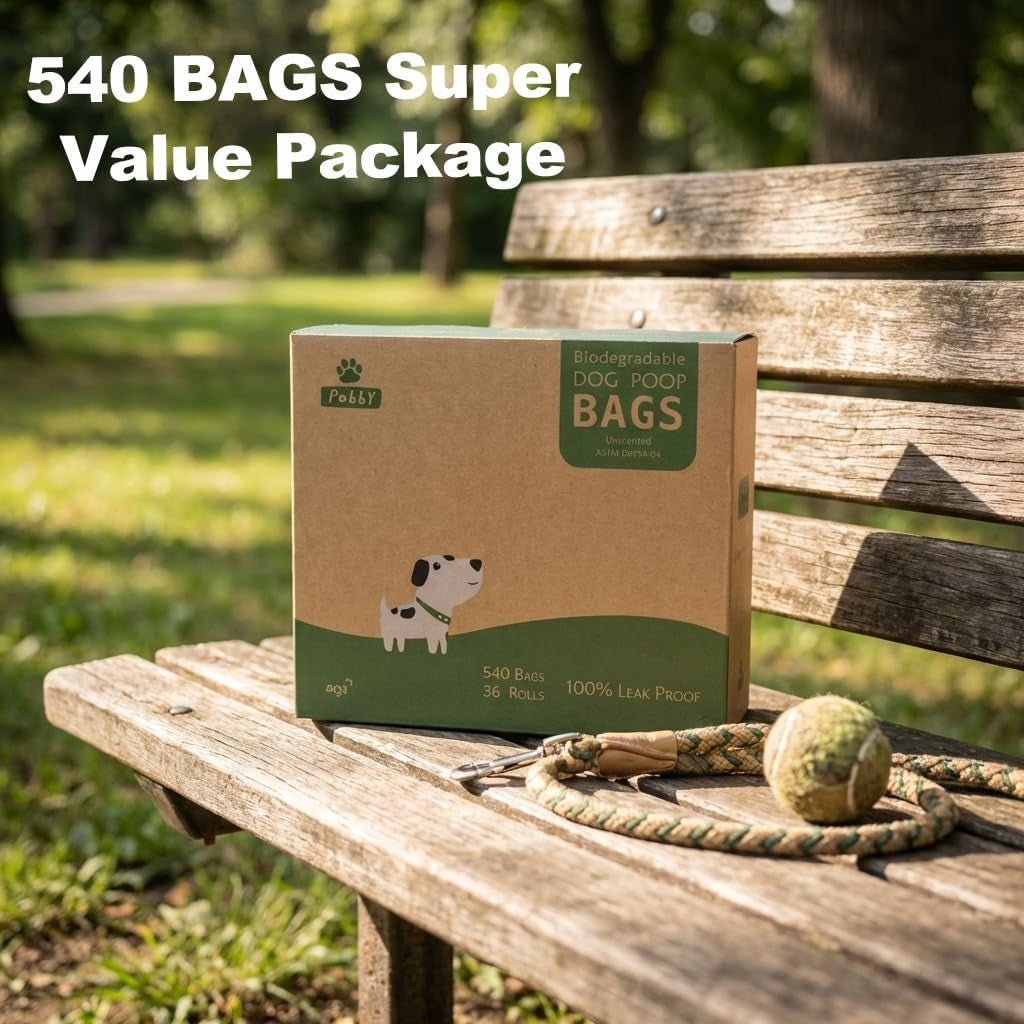 Dog Poop Bags Rolls 540 Count, Unscented Refill Rolls, 9" X 13" Doggie Poop Bags, Dog Waste Bags by