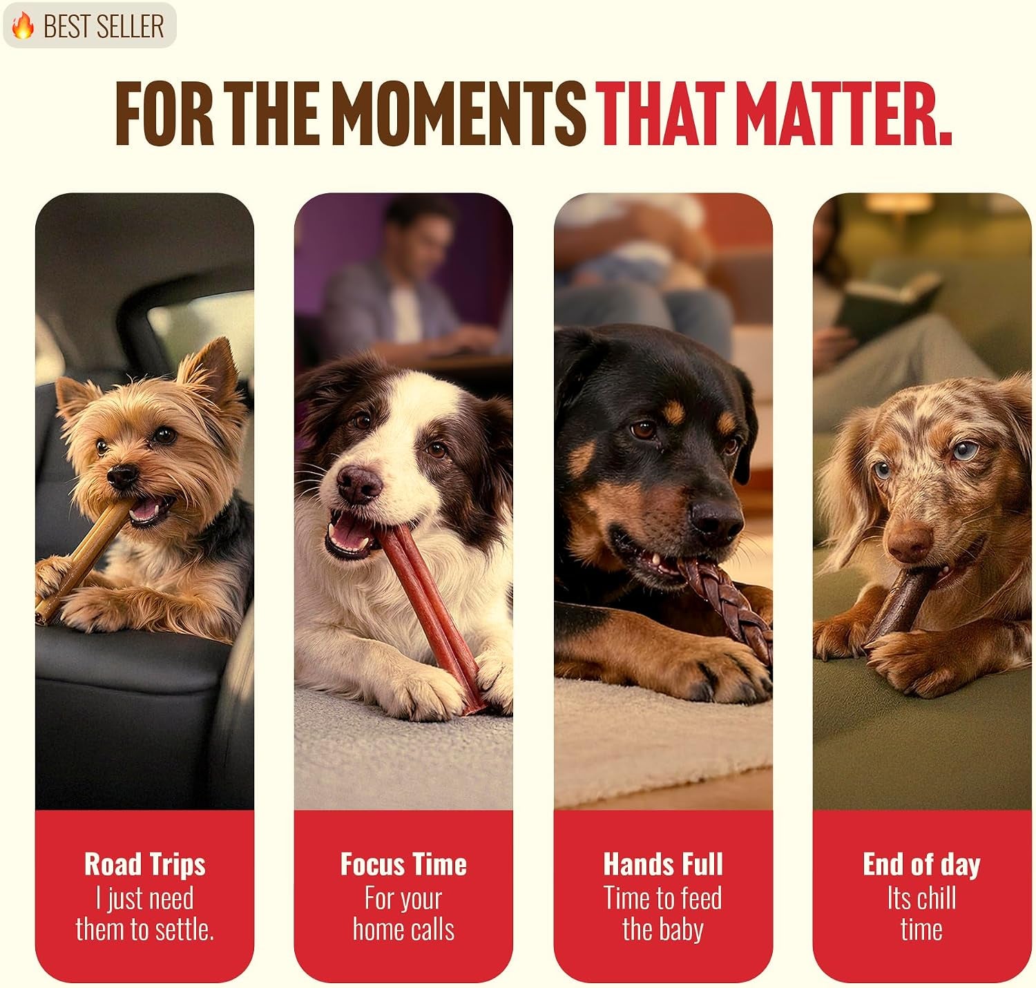 Bully Coated Gourmet Collagen Sticks (4 Inch, 10 Pack), Real Bully Beef Coated, 95% Natural Collagen Dog Chews, Supports Healthy Joints, Skin & Coat - Best for Small & Medium Dogs