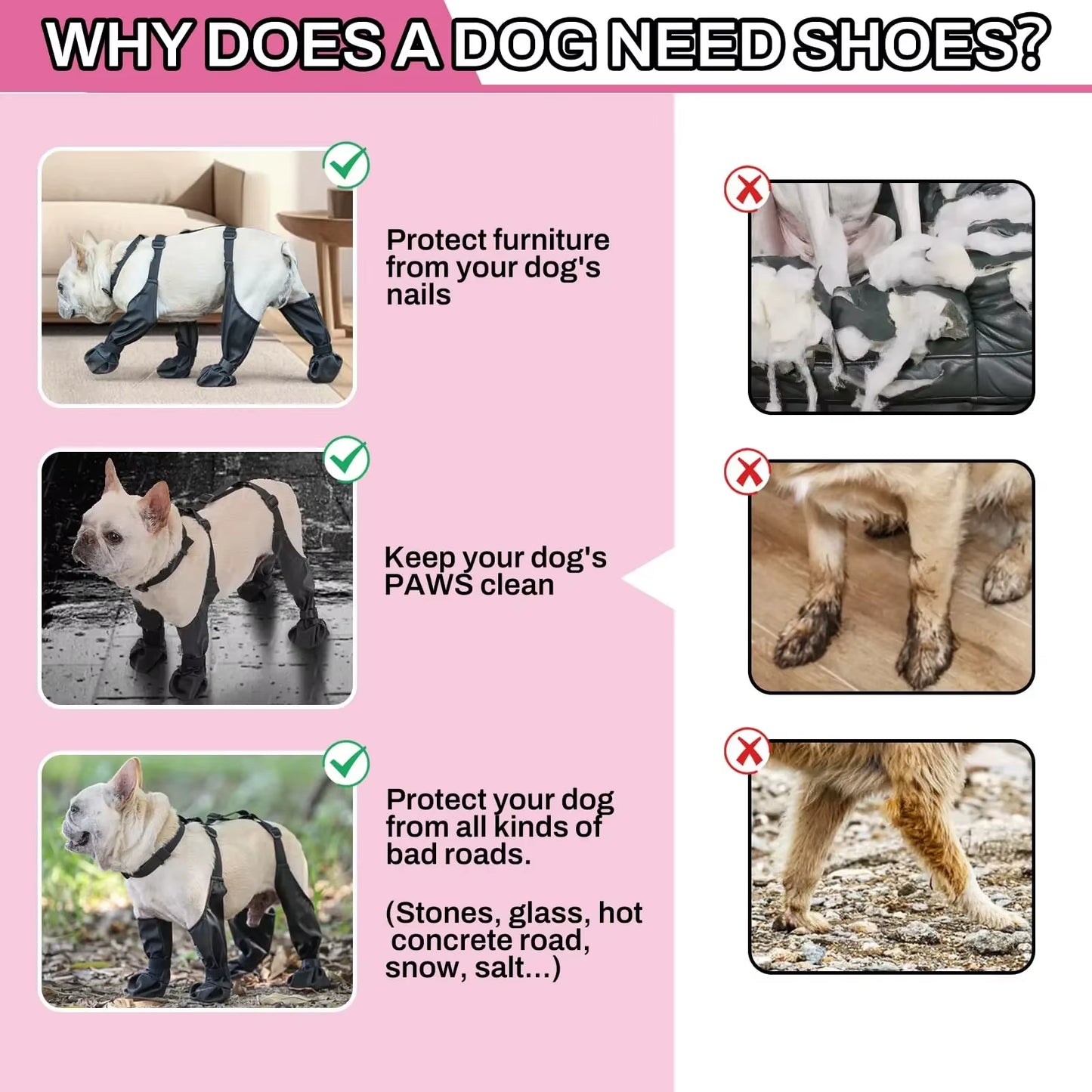 Waterproof Dog Boots Outdoor Shoe Accessory for Corgi Poodle Bulldog Frenchie - Galosh Dog Booties for Pet Safety and Comfort