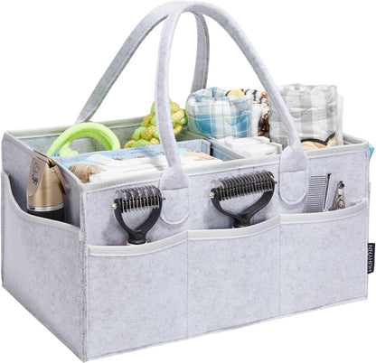 Pet Grooming Tote for Grooming Supplies - Sliver Grey