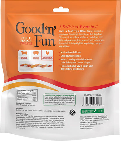 Twists Long-Lasting Dog Treat Made with Real Protein, 35 Count | Premium Chicken, Pork and Beef Hide Chew, Supports Dental Health and Mental Stimulation, for Adult Dogs