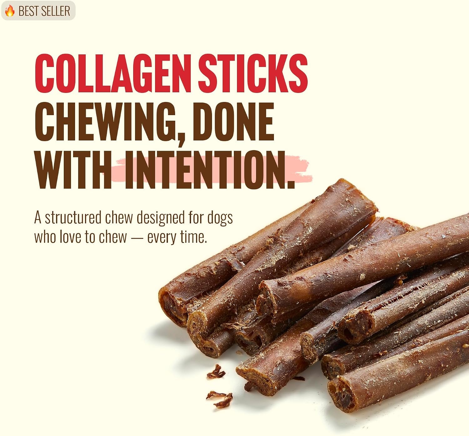 Bully Coated Gourmet Collagen Sticks (4 Inch, 25 Pack) – Real Bully Beef Coated, 95% Natural Collagen Dog Chews, Supports Healthy Joints, Skin & Coat - Best for Small & Medium Dogs