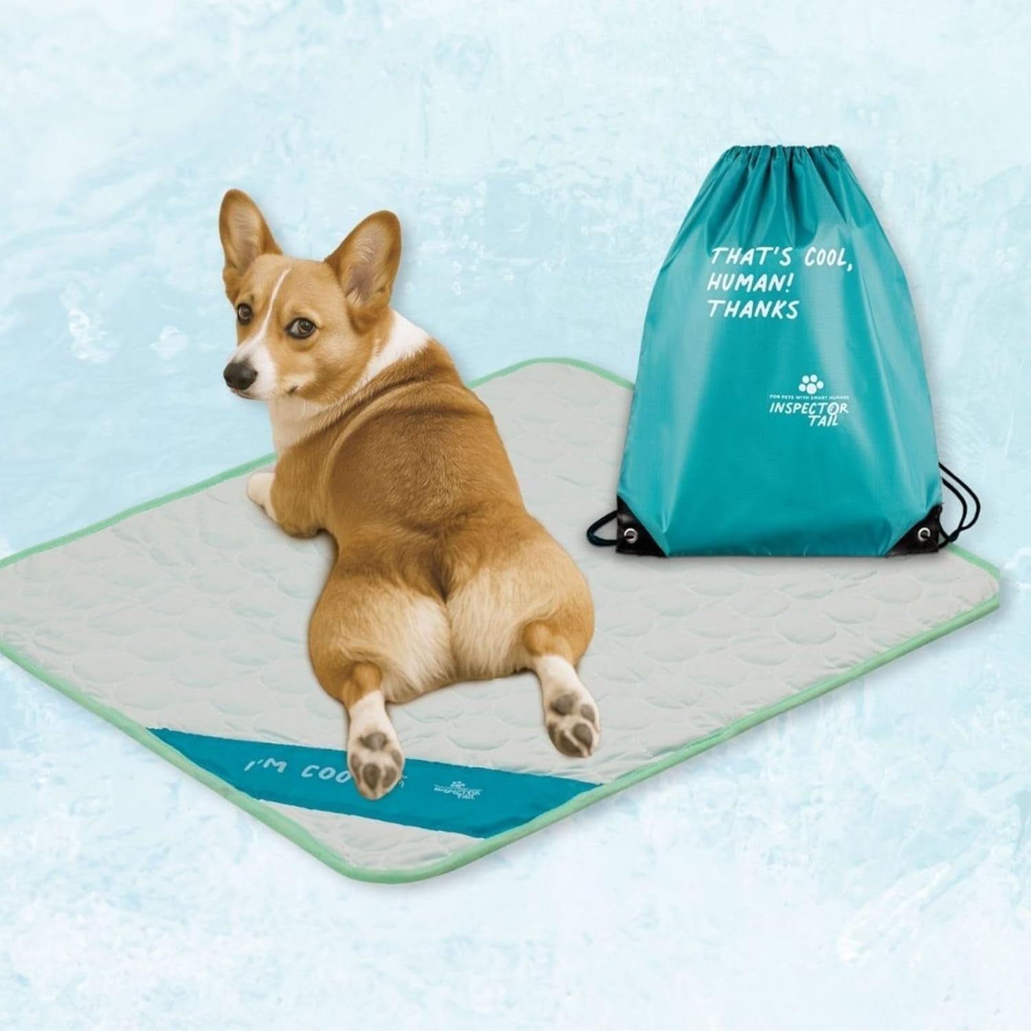 Dog Cooling Mat, Indoor & Outdoor, Medium Self Cooling Pad | No Freeze Needed, Breathable, Washable, Portable Cooling Mat for Dogs with Travel Bag, Fits Car, Crate, Floor & Bed, 27"X 21"