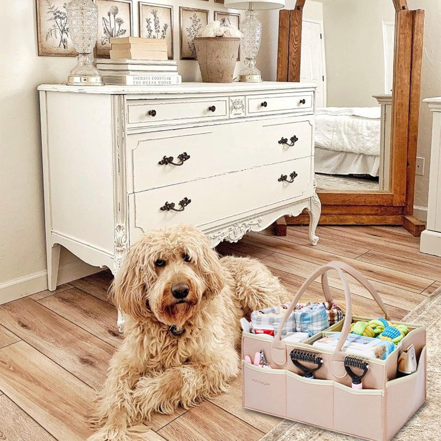 Pet Grooming Tote for Grooming Supplies - Khaki
